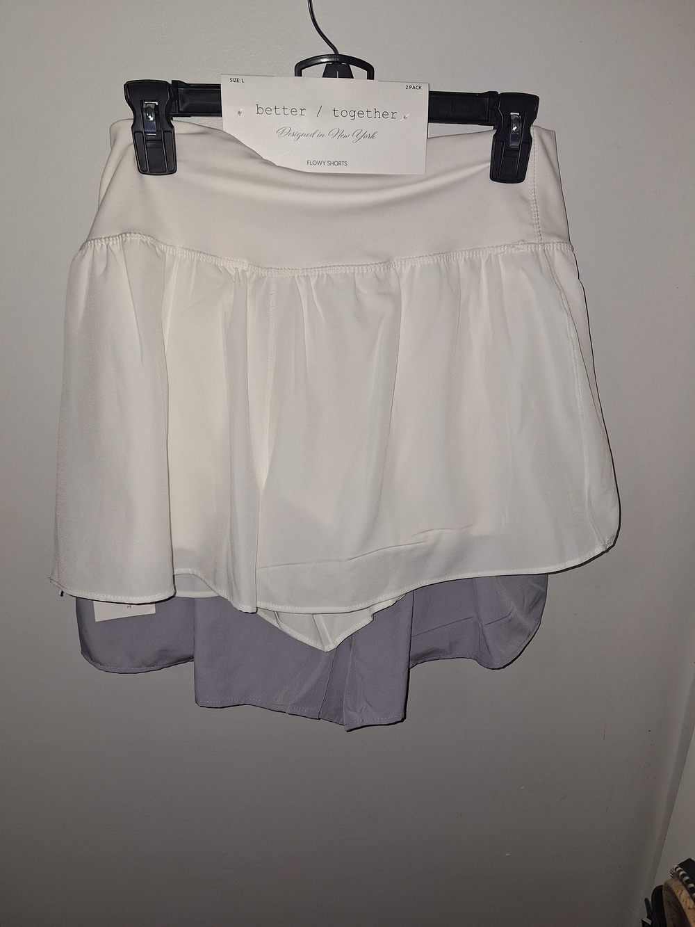 better | together Women’s Two-Pack Skirt Sets — White & Light Gray - Picture 5 of 6